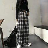 Pantalones casuales de cuadros de gran tamaño